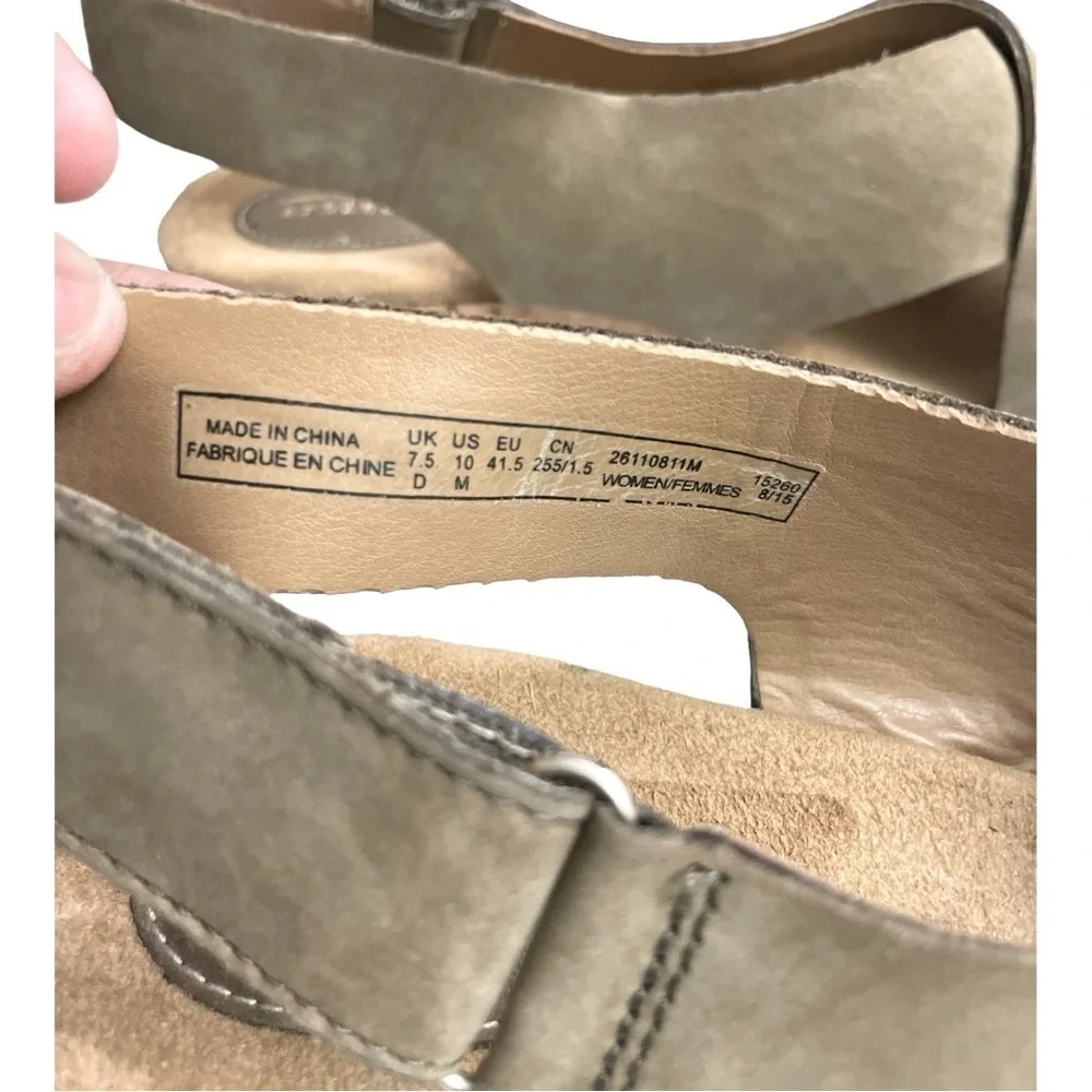 Clark's Caselynn Nubuck Cork Wedge Sandals Sz 10